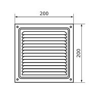 Домарт 200*200 (серый металлик)  метал.Решетка вентил (50) 
