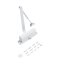 NOTEDO Доводчик дверной  DC-080-НО с фиксатором WHITE до 120 кг белый (10)