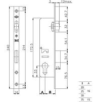 KALE 155/P 25mm W/B хром б/о б/накл б/мех.секр Замок врезной б/руч (30) KALE 155/P 25mm W/B хром б/о б/накл б/мех.секр Замок врезной б/руч (30)