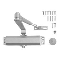 АЛЛЮР Доводчик дверной COMFORT(КОМФОРТ) ДД 168/3-5 A-S (до120 кг) серебро RAL9006, морозостойкий(10)