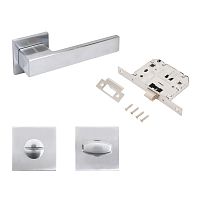АЛЛЮР АРТ "РИНГО" SC+L7050S SC+BK-S2 SC (8390/S7050) матовый хром Комплект ручка и защ с фикс (20)