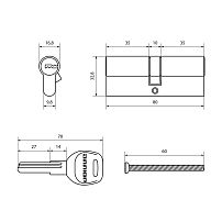 АЛЛЮР HD F 80-5К CP (40x40) хром перф.кл Цилиндровый механизм (50,10) АЛЛЮР HD F 80-5К CP (40x40) хром перф.кл Цилиндровый механизм (50,10)
