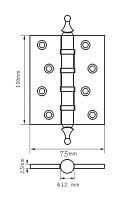 RENZ 100-4BB СH CF 4 подш коронка кофе 100*75 Петля дверная 2 шт (50;1!!!) RENZ 100-4BB СH CF 4 подш коронка кофе 100*75 Петля дверная 2 шт (50;1!!!)