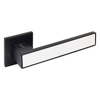 АЛЛЮР АРТ "ЛАНА" BL/W+L45-8 BL (861511/S45) матовый черный/белый Комплект ручка и защелка (20)