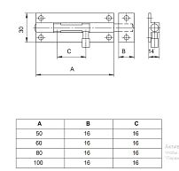Апекс DB-05-60-W белый (500-60-W)  Шпингалет накладной  (200,20)