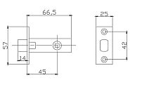 RENZ L 5-45 SN никель матовый Защелка (100,20) RENZ L 5-45 SN никель матовый Защелка (100,20)